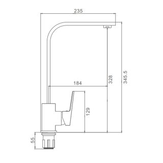 Смеситель для кухни Prohanss P60.41 хром